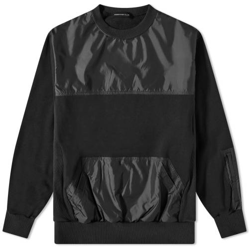 アンダーカバー ナイロン クルー スウェット 黒色 ブラック スウェットトレーナー メンズ 【 UNDERCOVER NYLON POCKET CREW SWEAT / BLACK 】 メンズファッション トップス