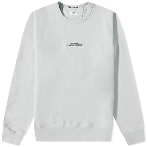 シーピーカンパニー ロゴ クルー スウェット C.P. スウェットトレーナー メンズ 【 C.P. COMPANY COMPANY METROPOLIS CENTRE LOGO CREW SWEAT / HARBOR MIST 】 メンズファッション トップス