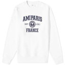 アミ・パリ ロゴ クルー スウェット 白色 ホワイト スウェットトレーナー メンズ 【 AMI PARIS AMI PARIS VARSITY LOGO CREW SWEAT / WHITE 】 メンズファッション トップス