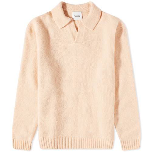 ナヌーシュカ ニット メンズ 【 NANUSHKA NANUSKHA JAURO OPEN COLLAR KNIT / APRICOT 】 メンズファッション トップス セーター