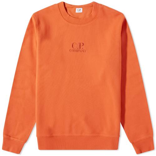 シーピーカンパニー ロゴ クルー スウェット C.P. スウェットトレーナー メンズ 【 C.P. COMPANY COMPANY GARMENT DYED CENTRE LOGO CREW SWEAT / HARVEST PUMPKIN 】 メンズファッション トップス