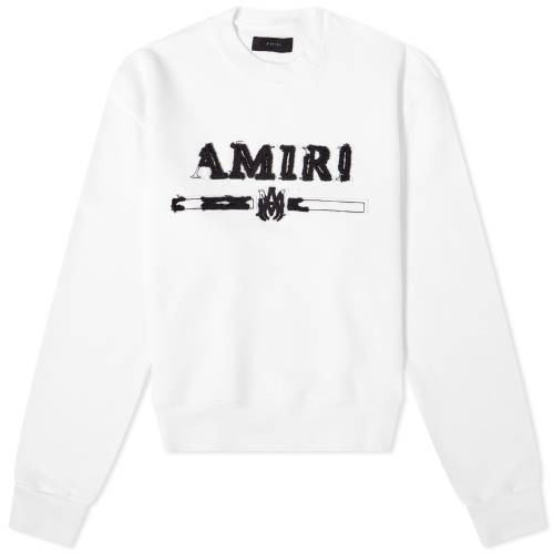 アミリ ロゴ クルー スウェット 白色 ホワイト スウェットトレーナー レディース 【 AMIRI APPLIQUE LOGO CREW SWEAT / WHITE 】 レディースファッション トップス