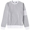 トム ブラウン ストライプ クルー スウェット 灰色 グレー スウェットトレーナー メンズ 【 THOM BROWNE THOM BROWNE ENGINEERED STRIPE CREW SWEAT / LIGHT GREY 】 メンズファッション トップス