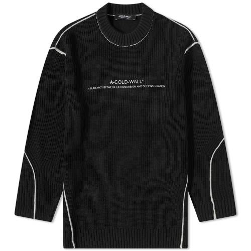 アコールドウォール ニット クルー スウェット 黒色 ブラック ACOLDWALL* スウェットトレーナー メンズ 【 A-COLD-WALL* DIALOUGE KNIT CREW SWEAT / BLACK 】 メンズファッション トップス