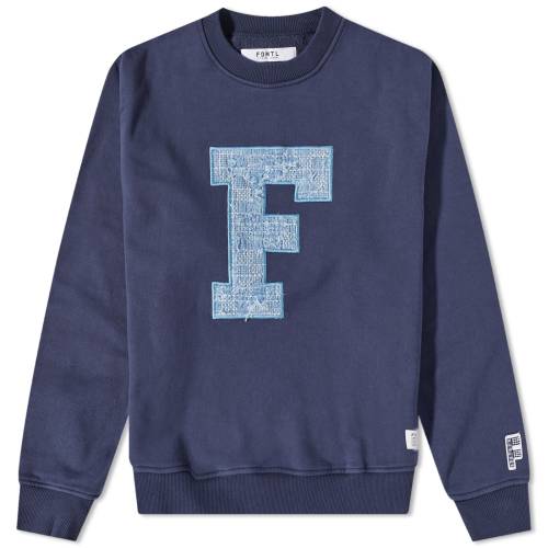 クルー スウェット 紺色 ネイビー スウェットトレーナー メンズ 【 FDMTL F PATCH CREW SWEAT / NAVY 】 メンズファッション トップス