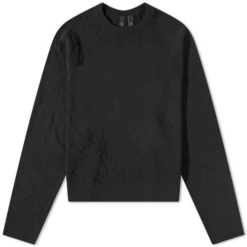 アディダス ワイスリー ニット クルー スウェット 黒色 ブラック スウェットトレーナー メンズ 【 Y-3 KNIT CREW SWEAT / BLACK 】 メンズファッション トップス