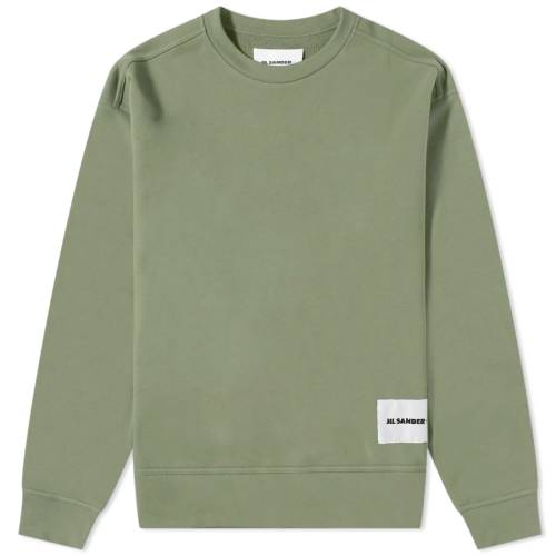 ジルサンダー ロゴ クルー スウェット スウェットトレーナー メンズ 【 JIL SANDER JIL SANDER PLUS LOGO PATCH CREW SWEAT / DARK SAGE 】 メンズファッション トップス