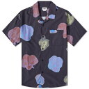 IxC F ubN Y y OBEY BISCUITS FLORAL VACATION SHIRT / BLACK MULTI z Yt@bV gbvX