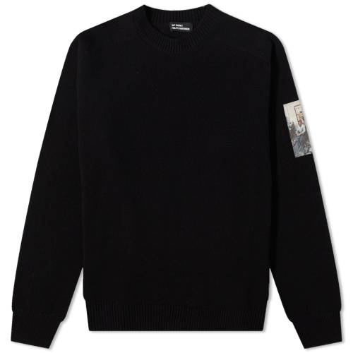 ラフシモンズ クルー スウェット 黒色 ブラック スウェットトレーナー メンズ 【 RAF SIMONS RAF SIMONS HAMMERSLEEVE CREW SWEAT / BLACK 】 メンズファッション トップス