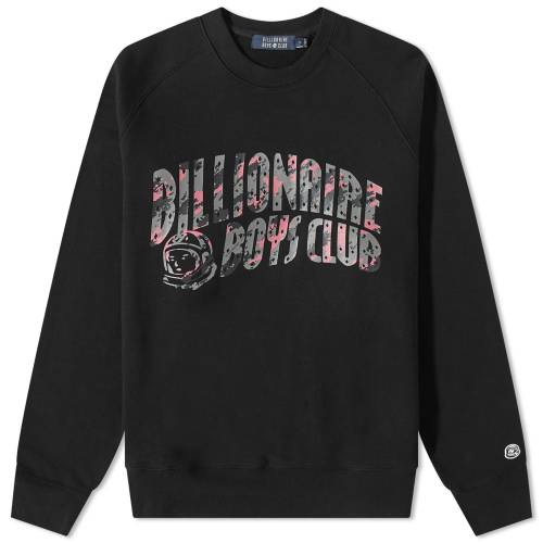 クラブ カモ柄 ロゴ クルー スウェット 黒色 ブラック ビリオネアボーイズクラブ スウェットトレーナー メンズ 【 BILLIONAIRE BOYS CLUB BILLIONAIRE BOYS CLUB CAMO ARCH LOGO CREW SWEAT / BLACK 】 メンズファッ