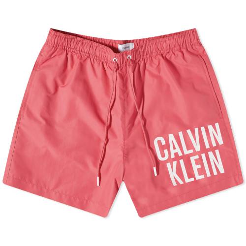 カルバンクライン ロゴ ピンク メンズ 【 CALVIN KLEIN CALVIN KLEIN LARGE LOGO SWIM SHORT / PINK FLASH 】 メンズファッション 水着