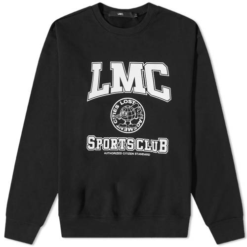 カレッジ クルー スウェット 黒色 ブラック スウェットトレーナー メンズ 【 LMC EARTH MAN COLLEGE CREW SWEAT / BLACK 】 メンズファッション トップス