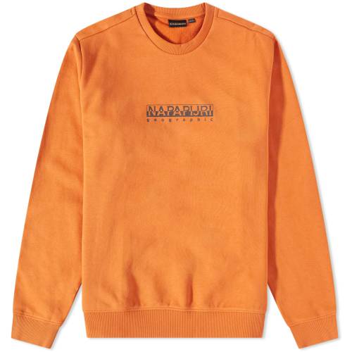 ナパピリ ボックス ロゴ クルー スウェット 橙 オレンジ スウェットトレーナー メンズ 【 NAPAPIJRI BOX LOGO CREW SWEAT / ORANGE BUTTERNUT 】 メンズファッション トップス