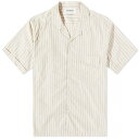 スリーブ ベージュ 青色 ブルー ストライプ 半袖 & メンズ 【 EASTLOGUE HOLIDAY SHORT SLEEVE SHIRT / BEIGE & BLUE STRIPE 】 メンズファッション トップス