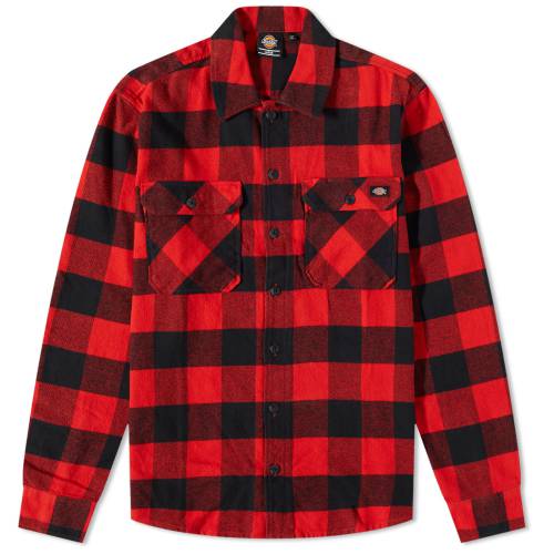 fBbL[Y TNg  bh Y y DICKIES NEW SACRAMENTO CHECK SHIRT / RED z Yt@bV gbvX