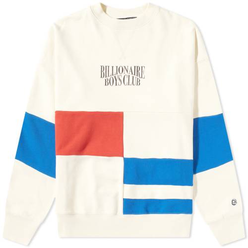 クラブ クルー スウェット クリーム ビリオネアボーイズクラブ & スウェットトレーナー メンズ 【 BILLIONAIRE BOYS CLUB BILLIONAIRE BOYS CLUB CUT SEW PANELLED CREW SWEAT / CREAM 】 メンズファッション トップ