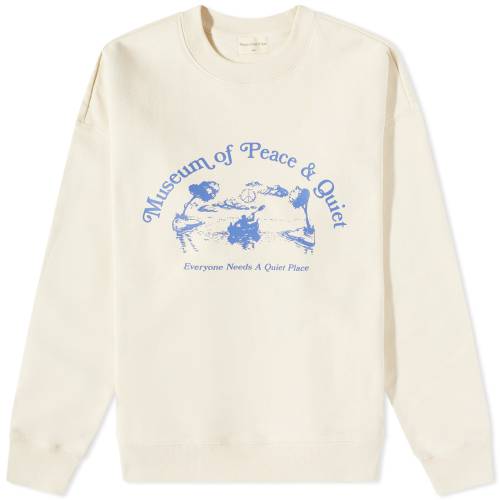 クルー スウェットシャツ トレーナー スウェットトレーナーSHIRT メンズ 【 MUSEUM OF PEACE AND QUIET MUSEUM OF PEACE AND QUIET PLACE CREW SWEATSHIRT / BONE 】 メンズファッション トップス