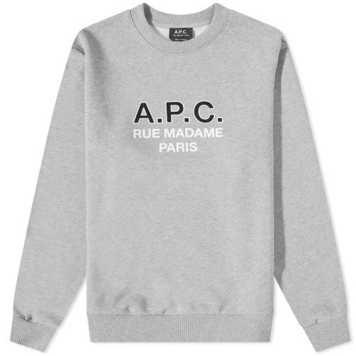 アー・ペー・セー ロゴ クルー スウェット 灰色 グレー A.P.C. スウェットトレーナー メンズ 【 MADAME LOGO CREW SWEAT / HEATHERED GREY 】 メンズファッション トップス