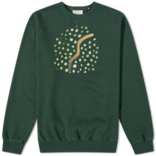 【★スーパーSALE★6/11深夜2時迄】クルー スウェット 緑 グリーン スウェットトレーナー メンズ 【 FORET DIOXIDE CREW SWEAT / DARK GREEN 】 メンズファッション トップス