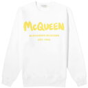 アレキサンダーマックイーン ロゴ クルー スウェット 白色 ホワイト 黄色 イエロー スウェットトレーナー & メンズ 【 ALEXANDER MCQUEEN ALEXANDER MCQUEEN GRAFFITI LOGO CREW SWEAT / WHITE & YELLOW 】 メンズフ