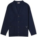 ヴァレンティノ ロゴ カーディガン 紺色 ネイビー メンズ 【 VALENTINO V LOGO CARDIGAN / NAVY 】 メンズファッション トップス