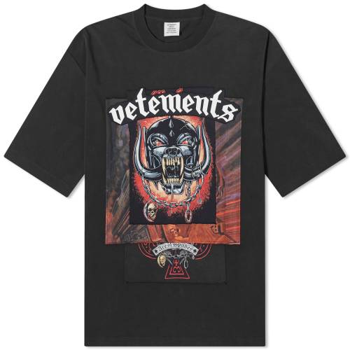 ヴェトモン Tシャツ 黒色 ブラック メンズ 【 VETEMENTS MOTORHEAD PATCHED T-SHIRT / BLACK 】 メンズファッション トップス カットソー