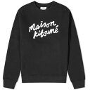 メゾンキツネ クルー スウェット 黒色 ブラック 白色 ホワイト KITSUNé スウェットトレーナー & メンズ 【 MAISON KITSUNE MAISON HANDWRITING COMFORT CREW SWEAT / BLACK & WHITE 】 メンズファッション トップス