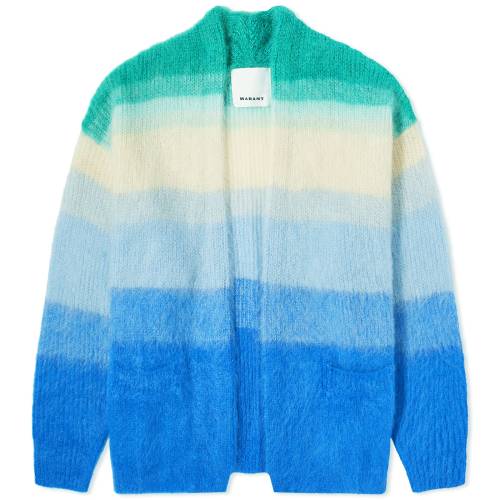 イザベルマランエトワール カーディガン 緑 グリーン 青色 ブルー & メンズ 【 ISABEL MARANT ISABEL MARANT DANAH DIP DYED MOHAIR CARDIGAN / GREEN & BLUE 】 メンズファッション トップス