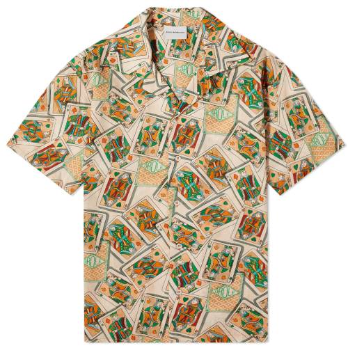 楽天スニケスドロールドムッシュ ゲーム DRôLE メンズ 【 DROLE DE MONSIEUR DE MONSIEUR CARD GAME VACATION SHIRT / PEACH 】 メンズファッション トップス