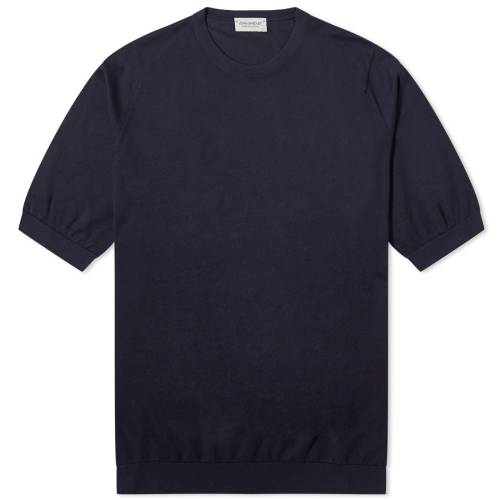 ジョンスメドレー Tシャツ 紺色 ネイビー メンズ 【 JOHN SMEDLEY JOHN SMEDLEY KEMPTON RIBBED T-SHIRT / NAVY 】 メンズファッション トップス カットソー