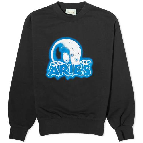 アリーズ クルー スウェット 黒色 ブラック スウェットトレーナー メンズ 【 ARIES KASPER CREW SWEAT / BLACK 】 メンズファッション トップス ニット セーター