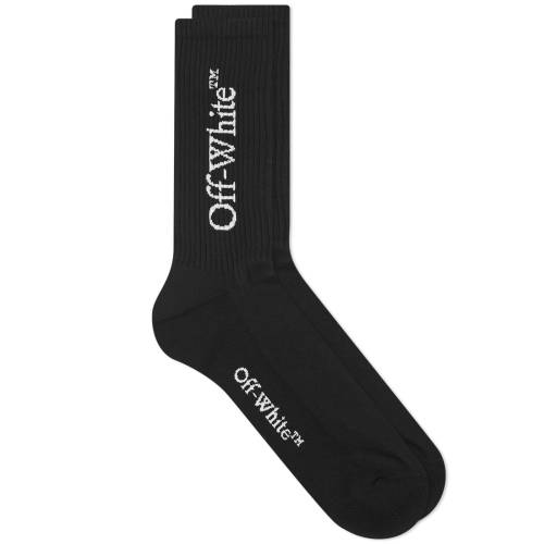 オフホワイト ロゴ 靴下 黒色 ブラック 白色 ホワイト & メンズ 【 OFF-WHITE LOGO SOCKS / BLACK & WHITE 】 インナー 下着 ナイトウエア レッグ