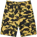 アベイシングエイプ カモ柄 スウェット ショーツ ハーフパンツ 黄色 イエロー メンズ 【 A BATHING APE A BATHING APE 1ST CAMO 6 POCKET SWEAT SHORTS / YELLOW 】 メンズファッション ズボン