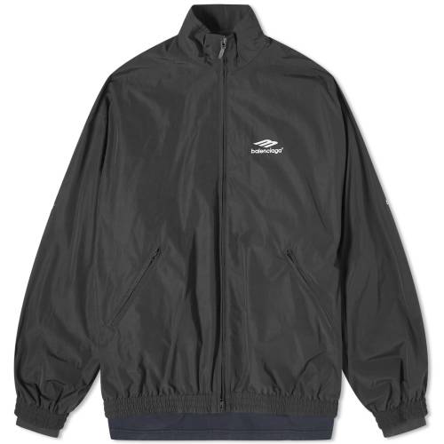 バレンシアガ ジャケット 黒色 ブラック メンズ 【 BALENCIAGA RUNWAY DOUBLE LAYER PATCH JACKET / BLACK 】 メンズファッション コート