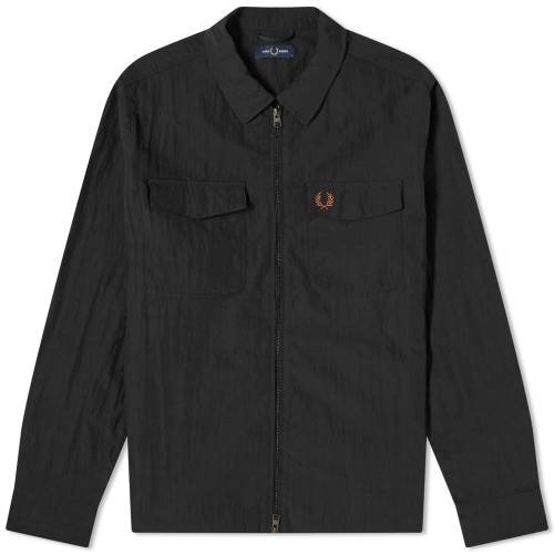 フレッドペリー ジャケット メンズ フレッドペリー 黒色 ブラック メンズ 【 FRED PERRY FRED PERRY ZIP OVERSHIRT / BLACK 】 メンズファッション コート ジャケット