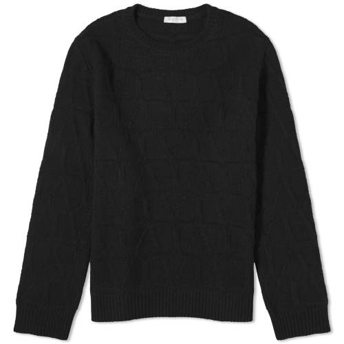 ƥ   롼 ˥å  ֥å   VALENTINO ICON LOGO CREW KNIT / BLACK  󥺥եå ȥåץ 