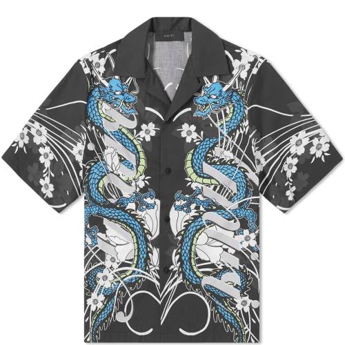 A~ hS X[u F ubN  Y y AMIRI CNY DRAGON SHORT SLEEVE VACATION SHIRT / BLACK z Yt@bV gbvX