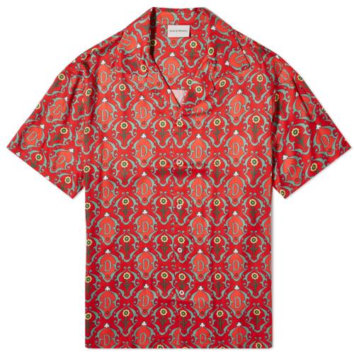 楽天スニケスドロールドムッシュ 赤 レッド DRôLE メンズ 【 DROLE DE MONSIEUR DE MONSIEUR ORNAMENTS VACATION SHIRT / RED 】 メンズファッション トップス