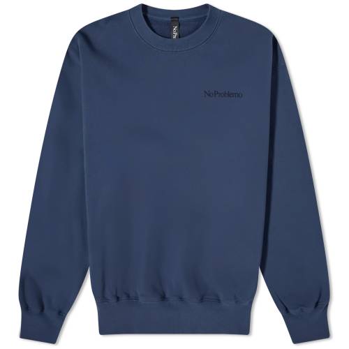 【★スーパーSALE★6/11深夜2時迄】クルー スウェット 紺色 ネイビー スウェットトレーナー メンズ 【 NOPROBLEMO MINI PROBLEMO CREW SWEAT / NAVY 】 メンズファッション トップス ニット セーター