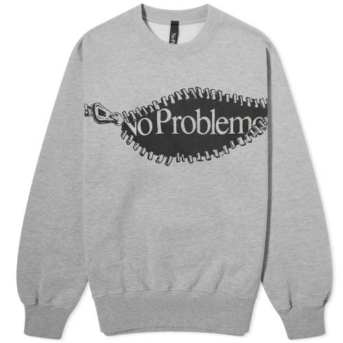 グラフィック クルー スウェット 灰色 グレー スウェットトレーナー メンズ 【 NOPROBLEMO ZIP GRAPHIC CREW SWEAT / GREY MARL 】 メンズファッション トップス