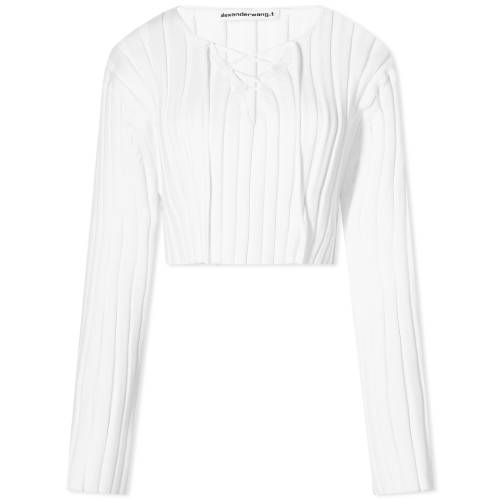 쥭 å åȥ ȥ졼ʡ  ۥ磻 ǥ  ALEXANDER WANG ALEXANDER WANG DROP SHOULDER CROP SWEATSHIRT / WHITE  ǥեå ȥåץ ˥å 