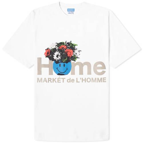 楽天スニケスTシャツ 白色 ホワイト L'HOMME メンズ 【 MARKET SMILEY DE T-SHIRT / WHITE 】 メンズファッション トップス カットソー