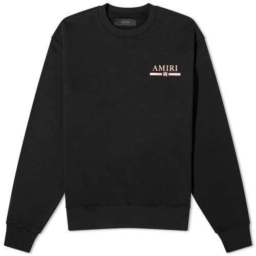 アミリ クルー スウェット 黒色 ブラック スウェットトレーナー メンズ 【 AMIRI WATERCOLOUR BAR CREW SWEAT / BLACK 】 メンズファッション トップス