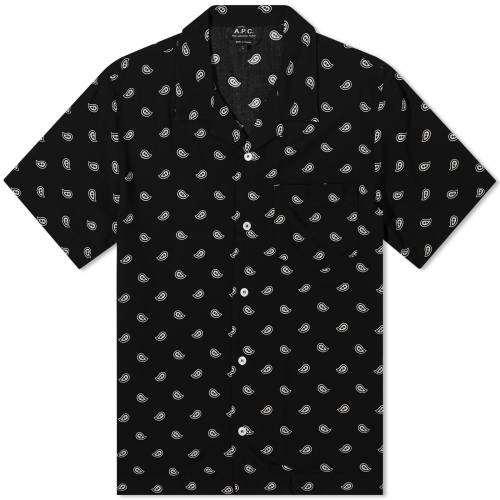 A[Ey[EZ[ F ubN A.P.C. Y y LLOYD PAISLEY VACATION SHIRT / BLACK z Yt@bV gbvX