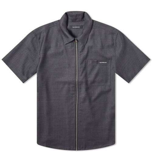 X[u `R[  Y y NAHMIAS SHORT SLEEVE ZIP SHIRT / CHARCOAL z Yt@bV gbvX