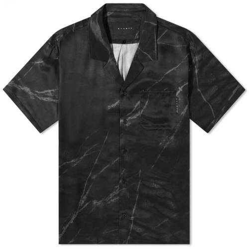 F ubN Y y STAMPD MARBLE CAMP COLLAR VACATION SHIRT / BLACK MARBLE z Yt@bV gbvX