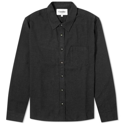 F ubN Y y CORRIDOR LYOCELL FLANNEL SHIRT / BLACK z Yt@bV gbvX