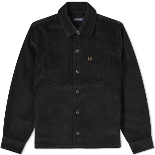 フレッドペリー ジャケット メンズ フレッドペリー 黒色 ブラック メンズ 【 FRED PERRY FRED PERRY CORD OVERSHIRT / BLACK 】 メンズファッション コート ジャケット