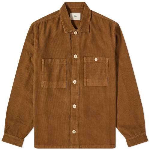 tH[N F uE Y y FOLK MICROCHECK CORD SHIRT END EXCLUSIVE / BROWN z Yt@bV gbvX