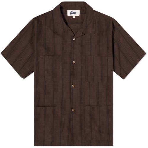 TvC + Y y PILGRIM SURF + SUPPLY PILGRIM SURF SUPPLY AMEDEO VACATION SHIRT / WALNUT z Yt@bV gbvX